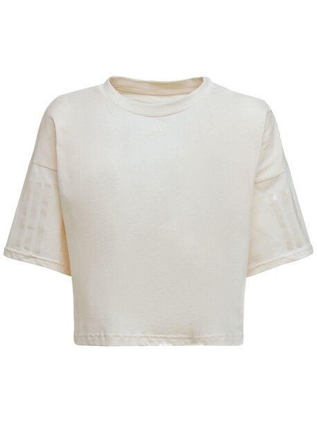 ADIDAS PERFORMANCE Hyperglam Cotton Boxy T-shirt in beige