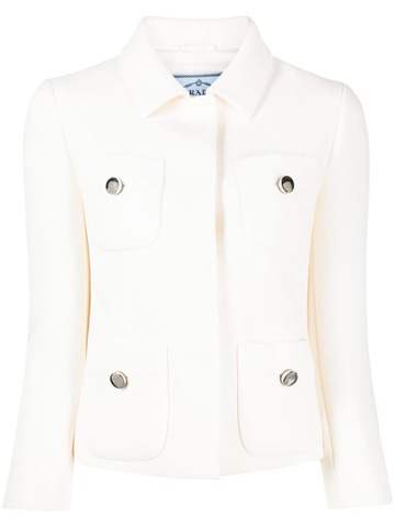 prada pre-owned fitted wool jacket - neutrals