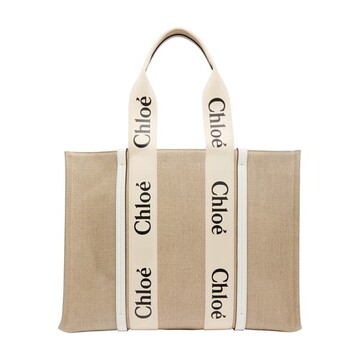 Chloé Large Woody tote bag in white