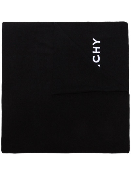 Givenchy logo embroidered scarf in black