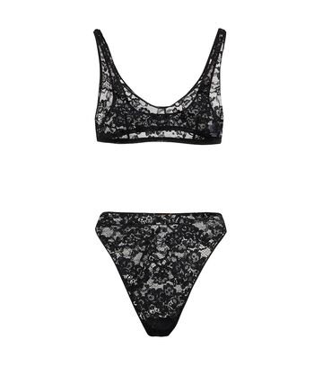 Oséree Lace bra and underwear set in black