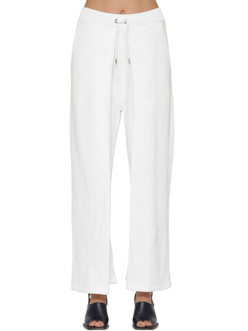 AALTO Pleated Cotton Sweatpants W/ Drawstring in white