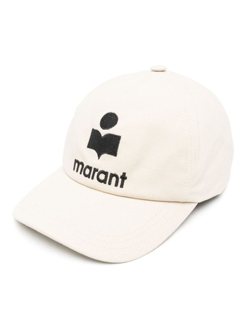 isabel marant tyron embroidered cap - neutrals