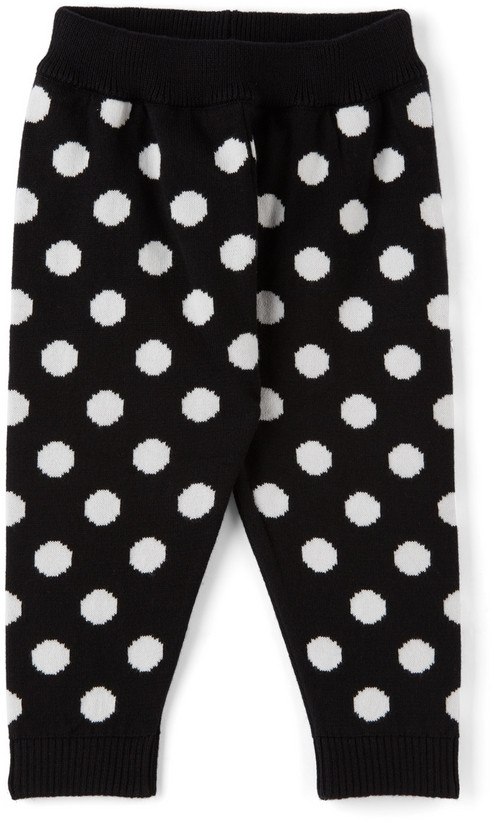 même. même. Baby Black & White Dots Knit Lounge Pants