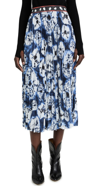 Stella Jean Tie Dye Printed Skirt in blue / white