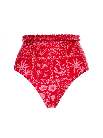 AGUA BY AGUA BENDITA Ipanema Nopal Printed Bikini Bottoms in red / multi