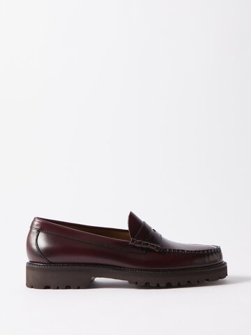 g.h. bass & co. g.h. bass & co. - weejuns 90 larson leather loafers - mens - wine