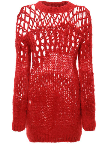 JUNYA WATANABE Openwork Wool Knit Sweater in red