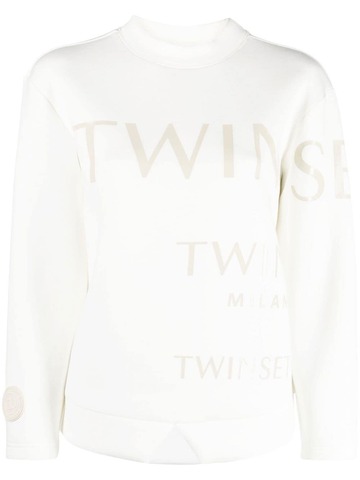 twinset logo-print drop-shoulder sweatshirt - white
