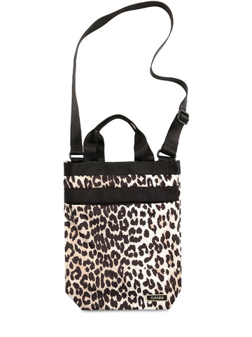GANNI Leopard Printed Recycled Shoulder Bag
