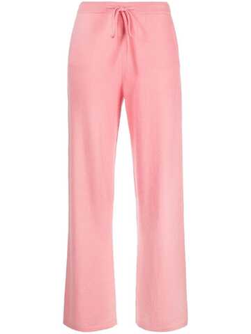 chinti and parker wide-leg knitted cashmere track pants - pink