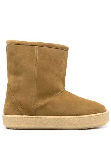 isabel marant frieze suede ankle boots - brown