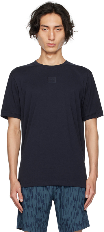 hugo navy patch t-shirt in blue