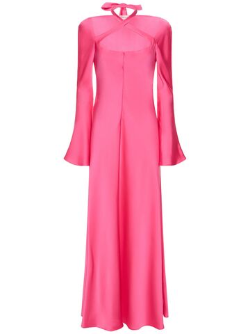 philosophy di lorenzo serafini long sleeved long dress in pink