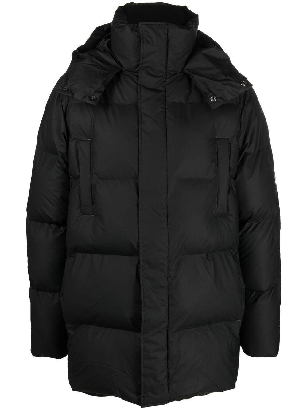 Rains hooded padded-design jacket - Black