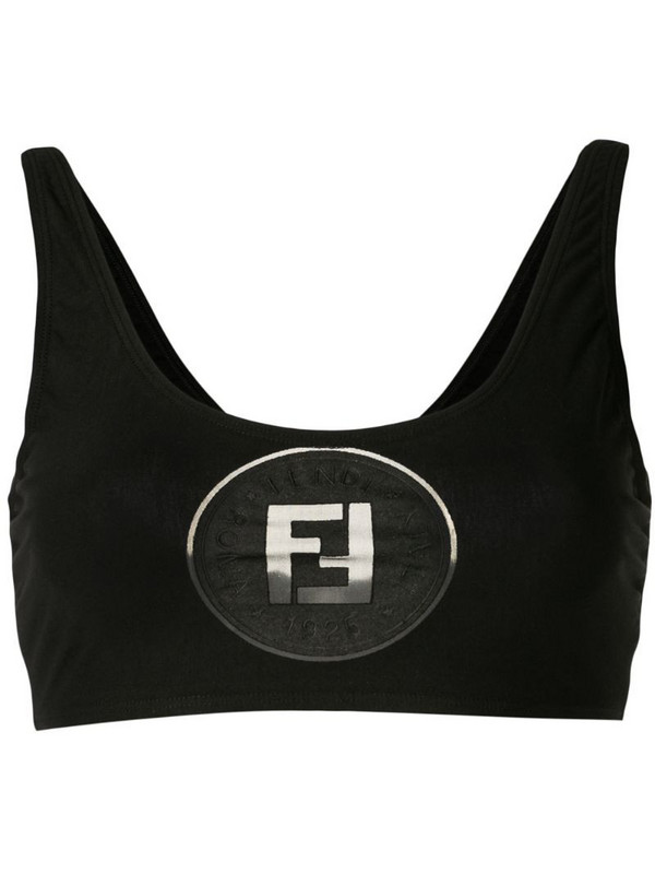 Fendi Pre-Owned sheer logo bikini top in black