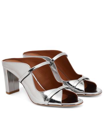 Malone Souliers Norah 70 metallic leather mules in silver