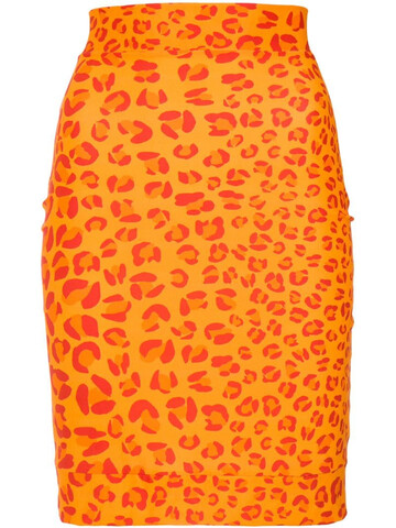 Amir Slama leopard print skirt in orange