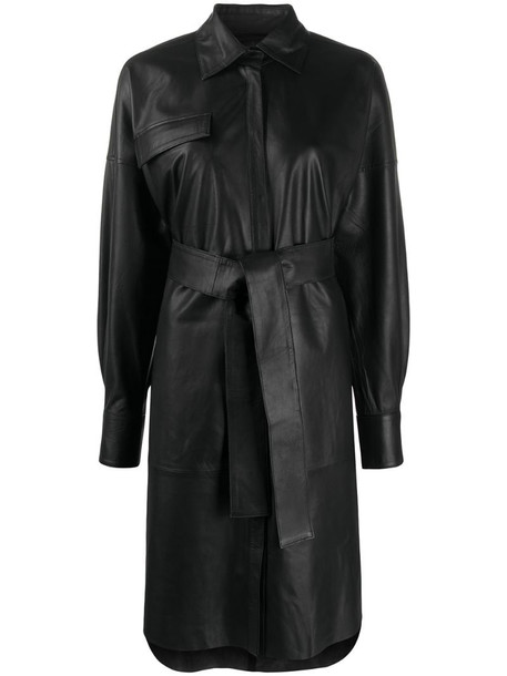 Remain belted shirt dress in black
