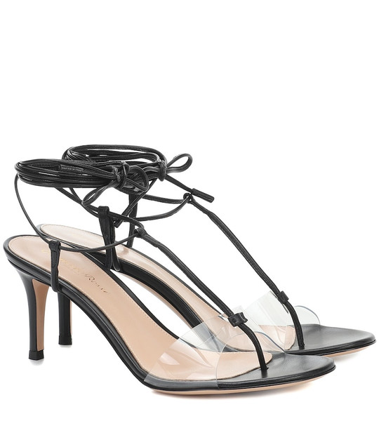 Gianvito Rossi Leather and PVC sandals in black