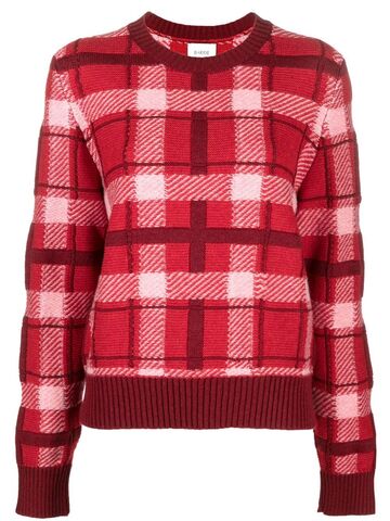 barrie check-pattern cashmere jumper - red