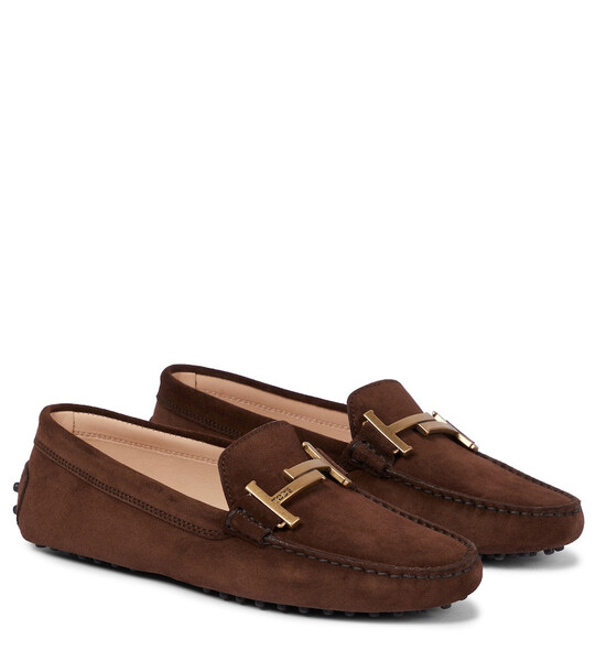 Tod's Double T suede loafers in brown
