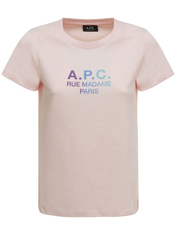 A.P.C. Jenny Logo Cotton Jersey T-shirt in pink