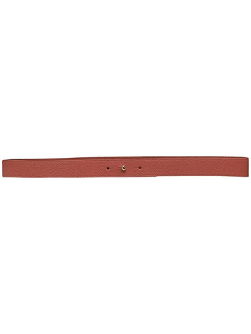 Agnona logo-embossed leather belt in red