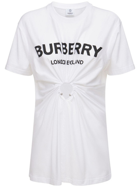 BURBERRY Virginia Printed Cotton Jersey T-shirt in black / white