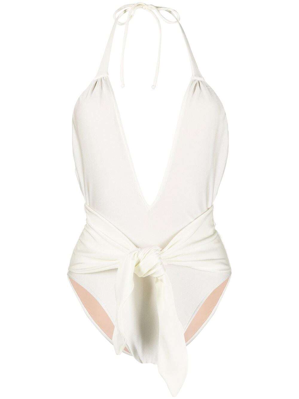 Adriana Degreas front tie-fastening detail swimsuit - Neutrals