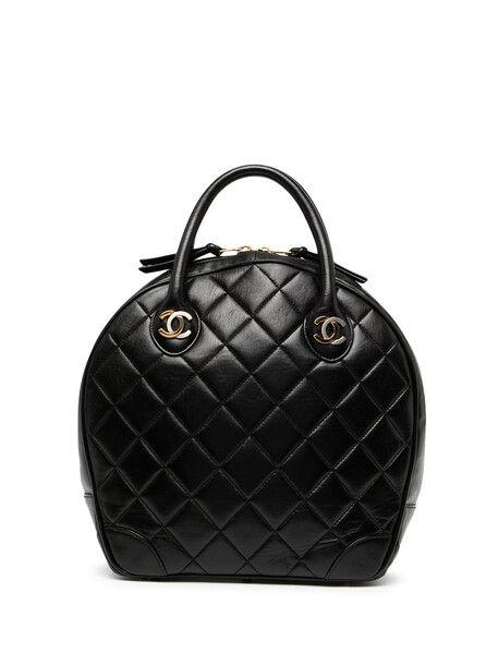 Chanel Pre-Owned 1998 diamond-quilted bowling handbag - Black