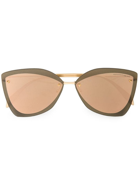 Alexander McQueen Eyewear oversized tinted sunglasses in metallic