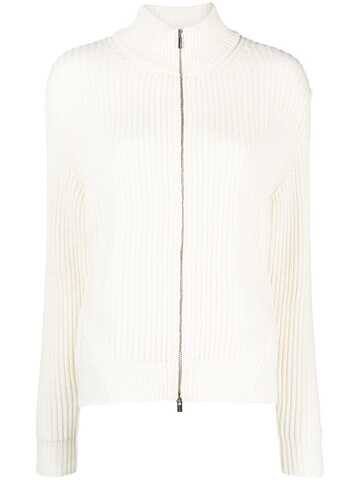 peserico ribbed-knit zipped cardigan - neutrals