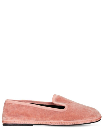 SENTIER 10mm Principe Velvet Loafers in pink
