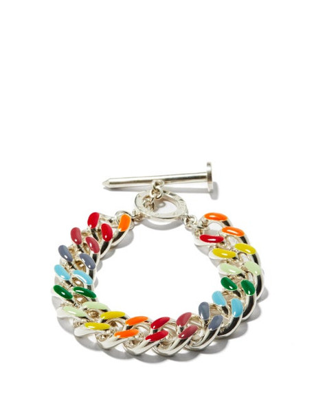 Fry Powers - Unicorn Rainbow Enamel & Silver Chain Bracelet - Womens - Multi