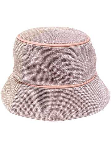 kara crystal mesh bucket hat - pink