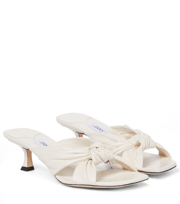 jimmy choo avenue 50 leather sandals in white