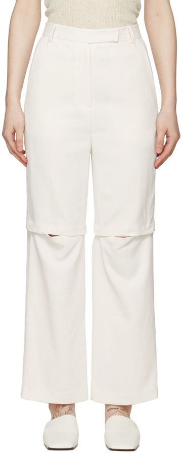 Blossom Beige Convertible Detachable Leg Trousers in ivory