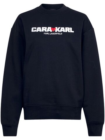 karl lagerfeld x cara delevingne logo-print sweatshirt - black
