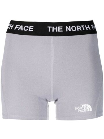 the north face logo-waistband training shorts - grey