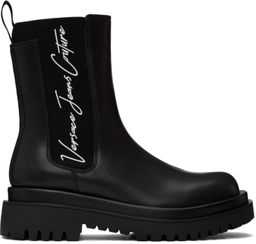 versace jeans couture black bonded chelsea boots