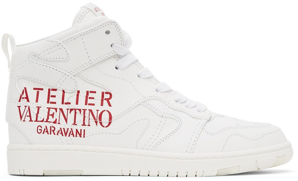 Valentino Garavani White 07 Camouflage Edition Atelier Mid-Top Sneakers