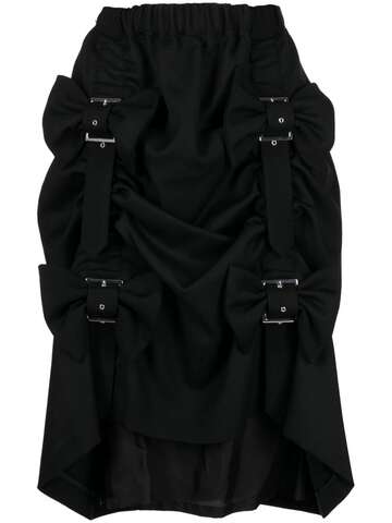 noir kei ninomiya ruched-detailing wool skirt - black