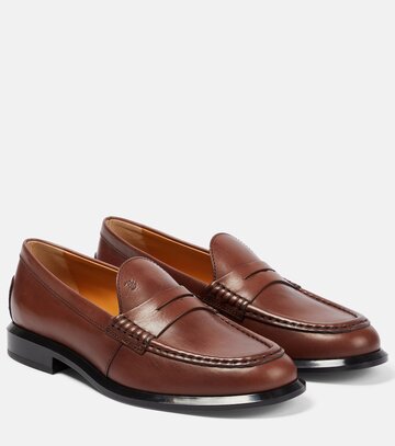 tod's leather loafers in brown