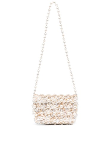 vanina pearl-embellished shoulder bag - neutrals