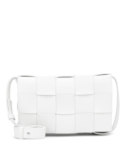 Bottega Veneta Cassette leather crossbody bag in white