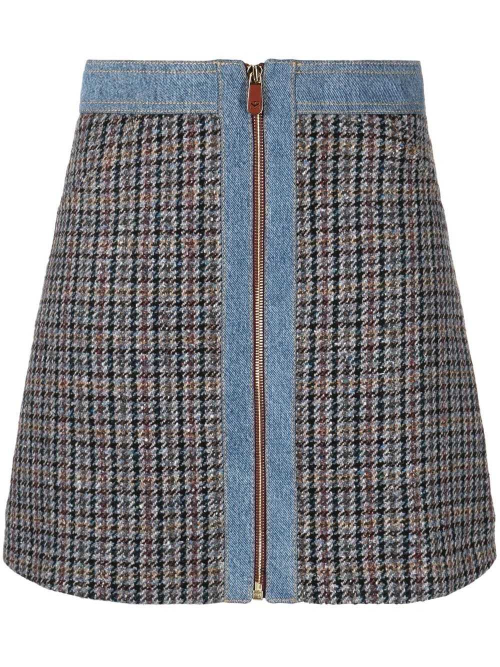 SANDRO Mary Jane tweed mini skirt - Blue