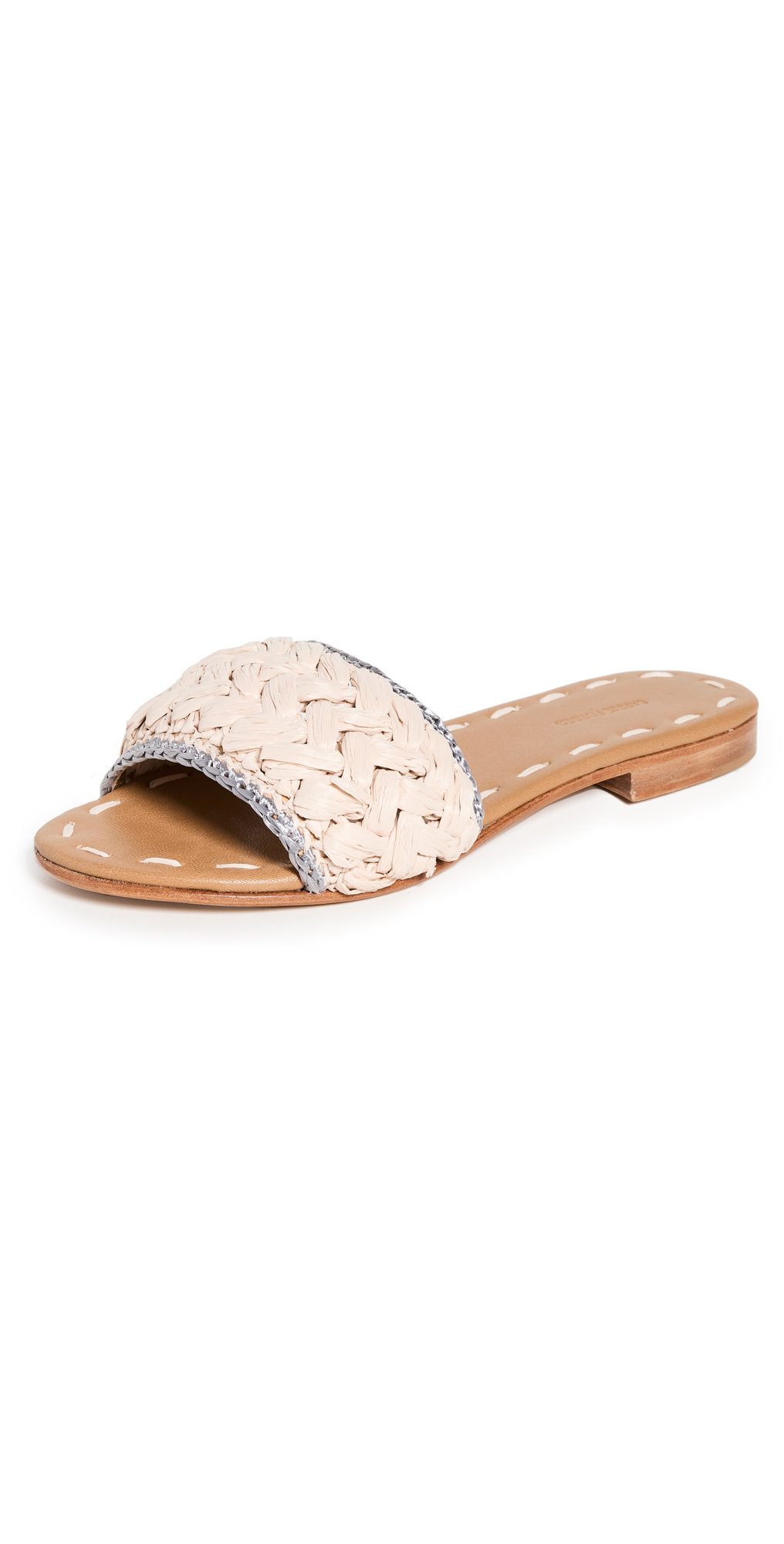 Carrie Forbes Trensa Slides in natural / silver