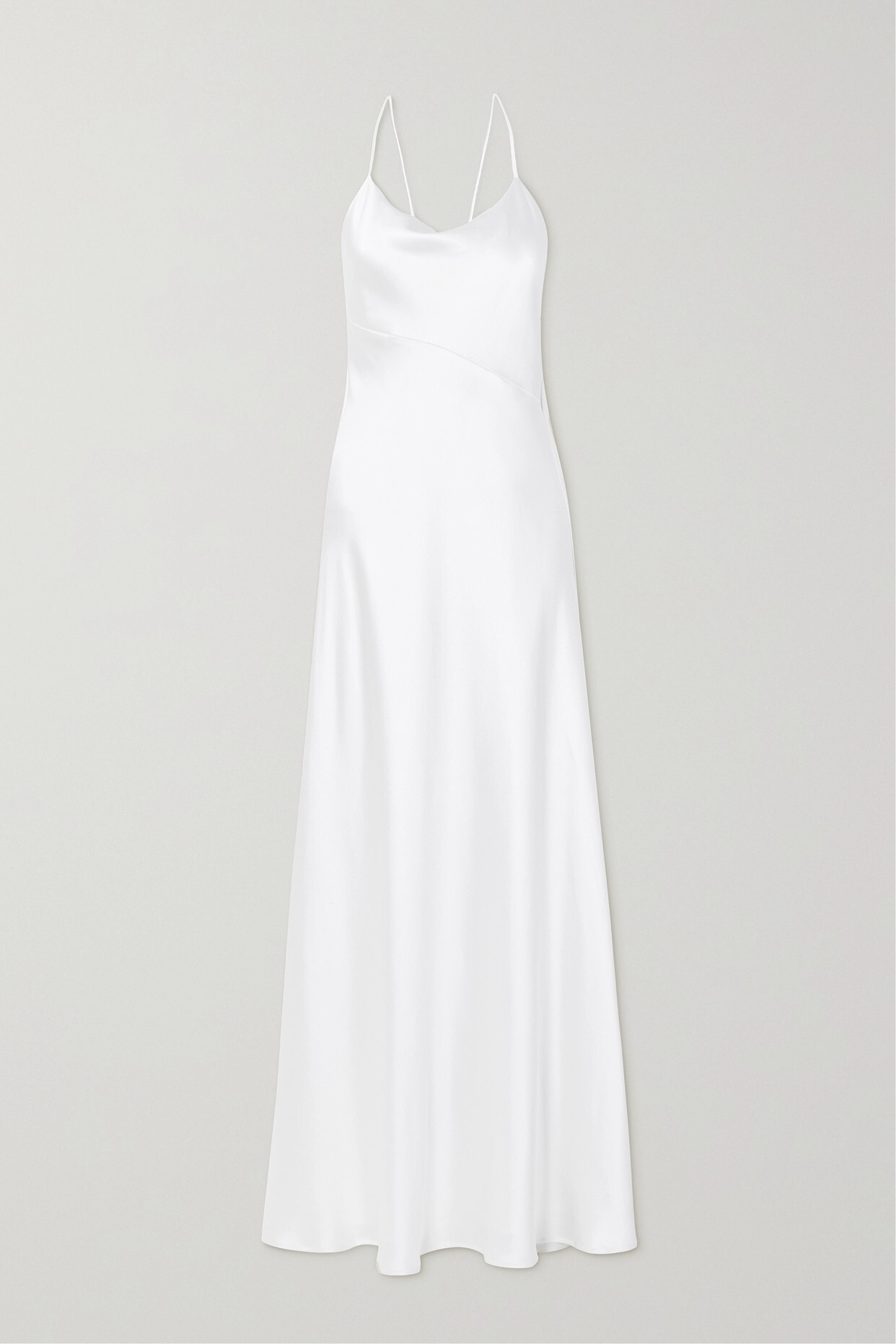 Galvan - Spetses Open-back Silk-satin Gown - White
