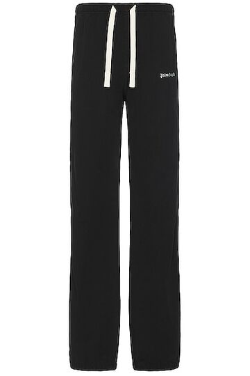 palm angels logo cotton travel pant in black